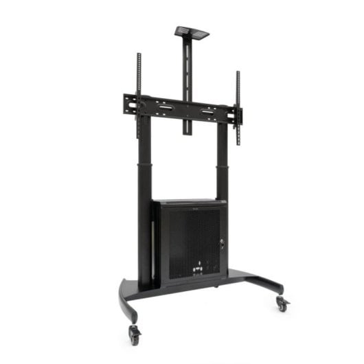Suporte de Chão TooQ NARNIA 100 kg para Ecrãs 60-100 polegadas com Armário e Acessórios Rack Preto