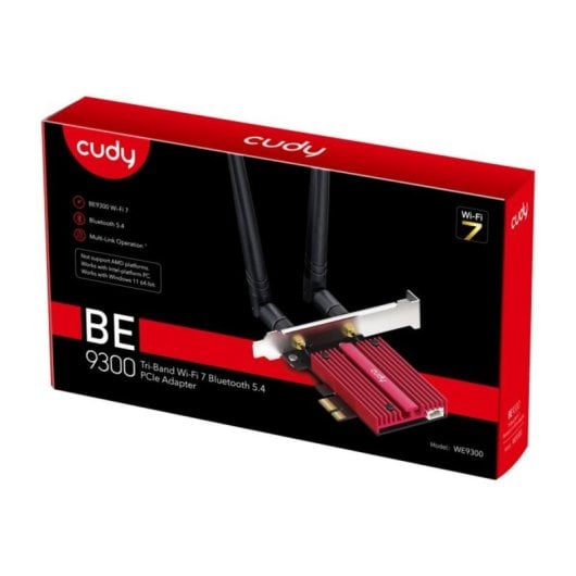 Scheda di Rete Cudy WE9300 PCI Express 5765 Mbit/s Wi-Fi 7 Tri-Band Bluetooth 5.4