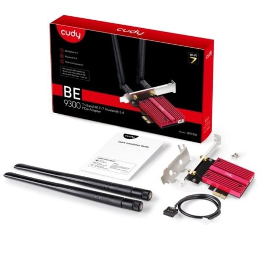 Scheda di Rete Cudy WE9300 PCI Express 5765 Mbit/s Wi-Fi 7 Tri-Band Bluetooth 5.4
