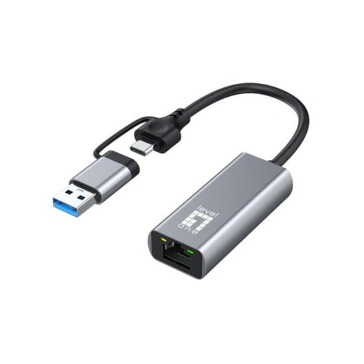 Tarjeta de Red LevelOne USB-0423 USB Type-A/Type-C 2.5 Gbps Plug and Play Gris
