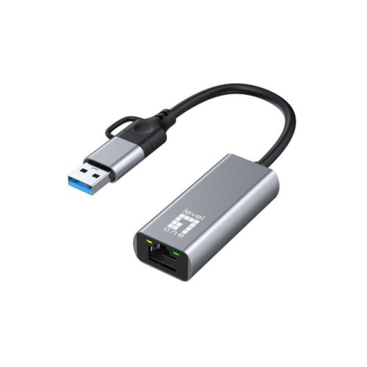 Tarjeta de Red LevelOne USB-0423 USB Type-A/Type-C 2.5 Gbps Plug and Play Gris