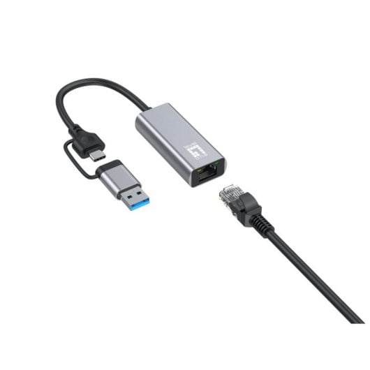 Tarjeta de Red LevelOne USB-0423 USB Type-A/Type-C 2.5 Gbps Plug and Play Gris