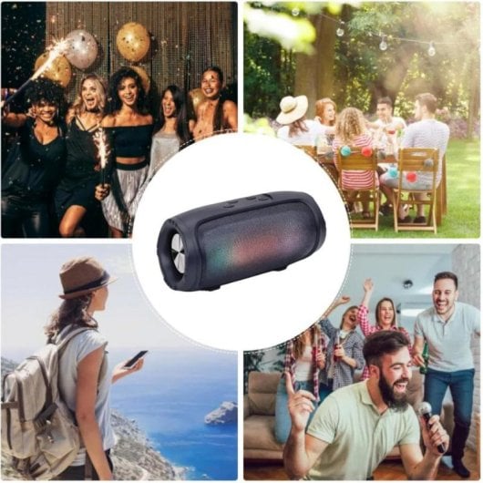 Haut-parleurs Sans Fil Bluetooth 4h Autonomie Effets Lumières Graves Puissants Compacts