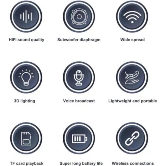 Haut-parleurs Sans Fil Bluetooth 4h Autonomie Effets Lumières Graves Puissants Compacts