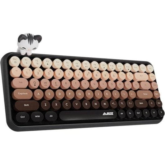 Teclado sem fios AJAZZ AK820 308i Layout ES compacto retro estilo máquina de escrever