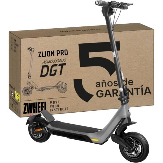 Patinete eléctrico ZWheel 25 km/h 45 km de autonomía 1200 W con NFC y app móvil