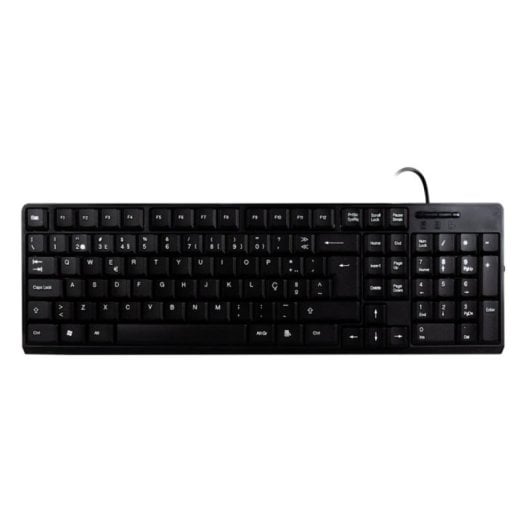 Teclado de membrana Layout PT negro con ratón óptico USB 1200 DPI kit oficina