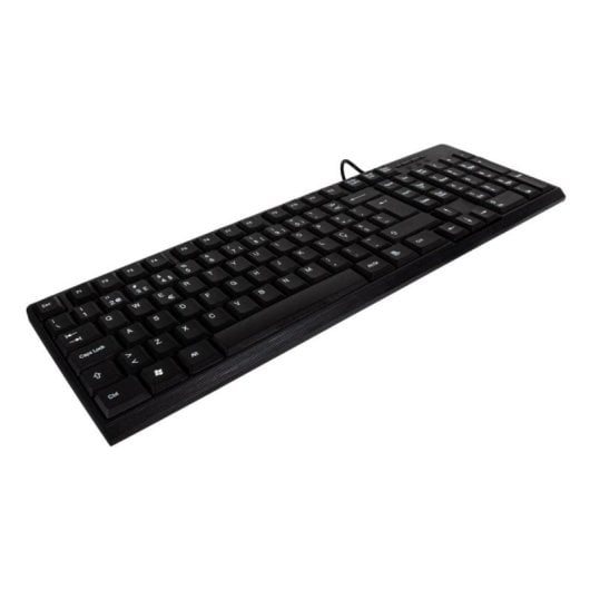 Teclado de membrana Layout PT negro con ratón óptico USB 1200 DPI kit oficina