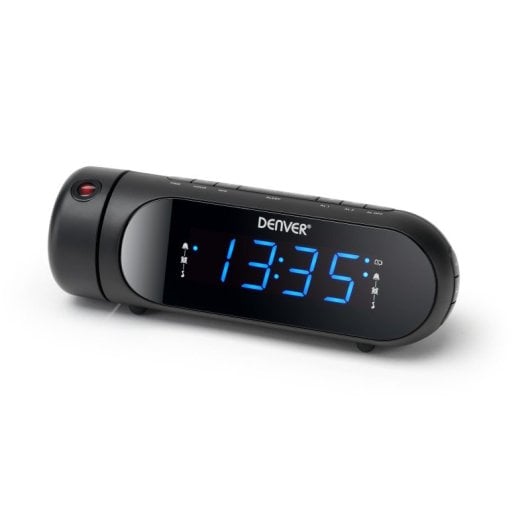 Radiowecker Denver CPR-700 digital oval Schwarz LED 0,9" FM Projektion USB