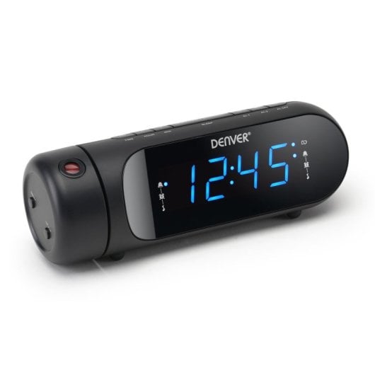 Radiowecker Denver CPR-700 digital oval Schwarz LED 0,9" FM Projektion USB