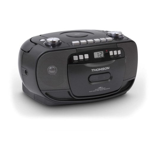 Radio CD Player Thomson RK200CD Schwarz FM AM LCD tragbar Aux-in Kassette