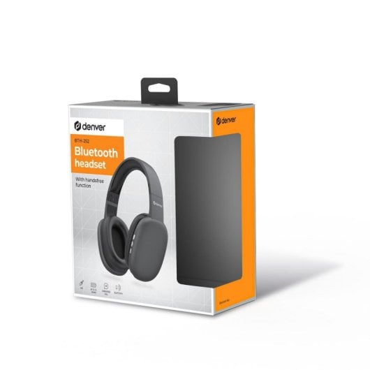 Denver BTH-252 kabellose Bluetooth-Kopfhörer für Anrufe, Musik, Sport und Alltag, grau