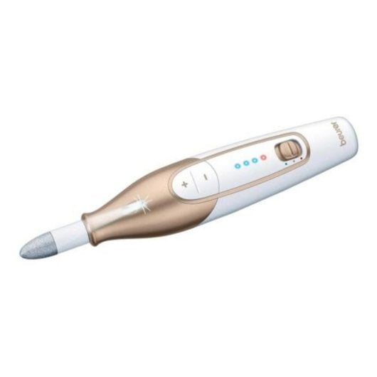 Manicura y Pedicura Profesional Blanco/Dorado 3 Velocidades Batería Litio Pantalla LED Apagado Automático Estuche Acceso