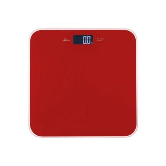 Balança digital de casa vidro vermelho 180kg display LCD desligamento automático compacto