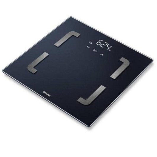 Balança Digital Beurer Vidro Preto Até 180 kg IMC Ecrã LED Desligamento Automático