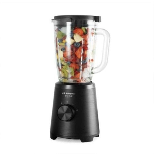 Standmixer Schwarz 1500W Glas 1,75L 2 Geschwindigkeiten Eiscrusher Turbo Funktion Edelstahlmesser