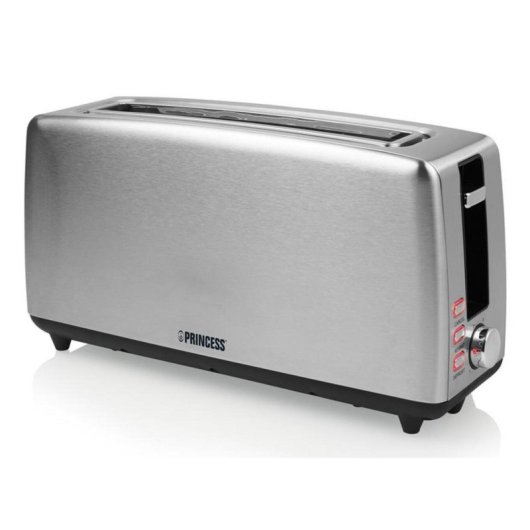 Tostadora Princess 142405 1000W acero inoxidable ranura larga 2 rebanadas funciones extra seguridad