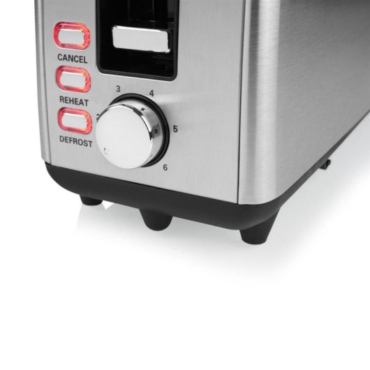 Tostadora Princess 142405 1000W acero inoxidable ranura larga 2 rebanadas funciones extra seguridad