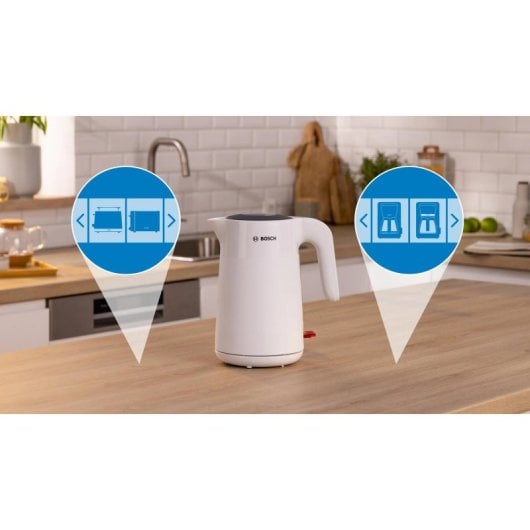 Bollitore Bosch TWK2M161 1,7L 2400W senza fili bianco plastica filtro antical