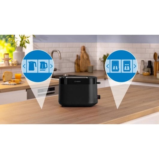 Tostador Bosch TAT2M123 950 W 2 rebanadas Negro Plástico 6 niveles de tostado Extra elevación