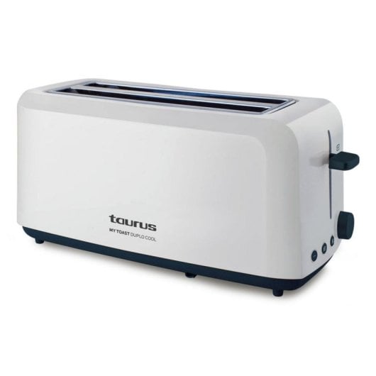 Tostadora Taurus MyToast Duplo Cool 1450W 2 ranuras extra largas y anchas Blanco/Negro