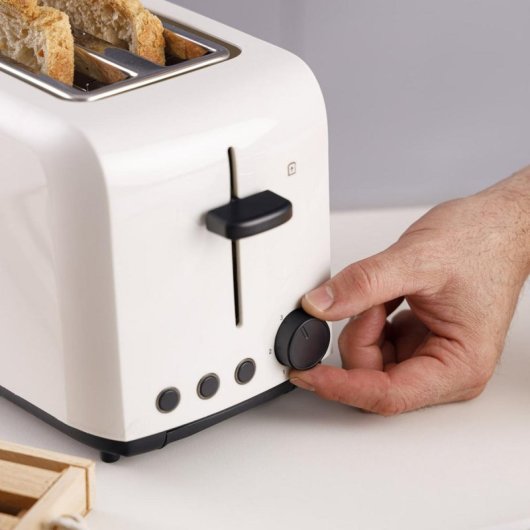 Tostadora Taurus MyToast Duplo Cool 1450W 2 ranuras extra largas y anchas Blanco/Negro