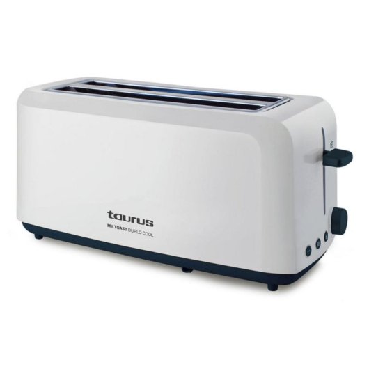 Taurus MyToast Duplo Cool broodrooster 2 lange brede sleuven 1450W 6 bruiningsstanden Wit/Zwart