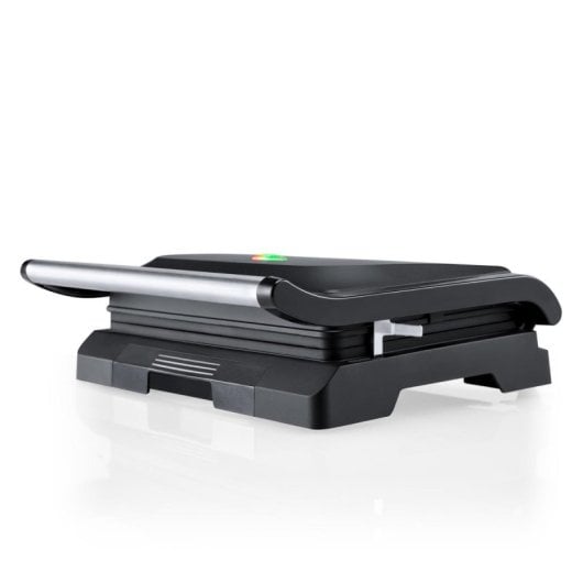 Sandwichera Flama 4980FL 1000W Negra y Plata Plástico Capa Antiadherente Mango Frío