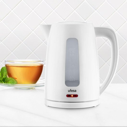 Bollitore Ufesa Eyre 1,7 L 2200 W Bianco Base 360° Filtro Antical Indicatori LED