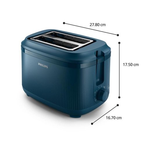 Grille-pain Philips 3000 Series 2 fentes 830 W 8 niveaux Bleu