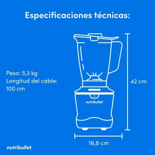 Licuadora nutribullet NBF550DG 1500W SmartSense 1,8L Full-sized Tritan Gris