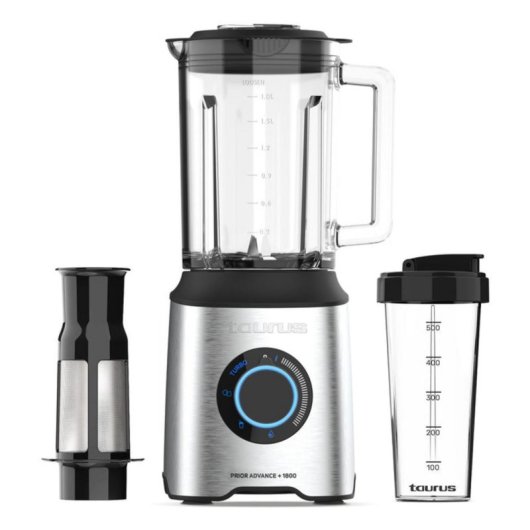 Batidora de vaso Taurus Prior Advance+ 2 L 1800 W Acero inoxidable 6 cuchillas Smoothie Autolimpieza Picahielos