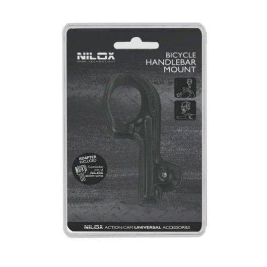 Supporto fotocamera Nilox 13NXAKBHUN001 per bicicletta, alluminio, compatibile action cam, 42 g, nero