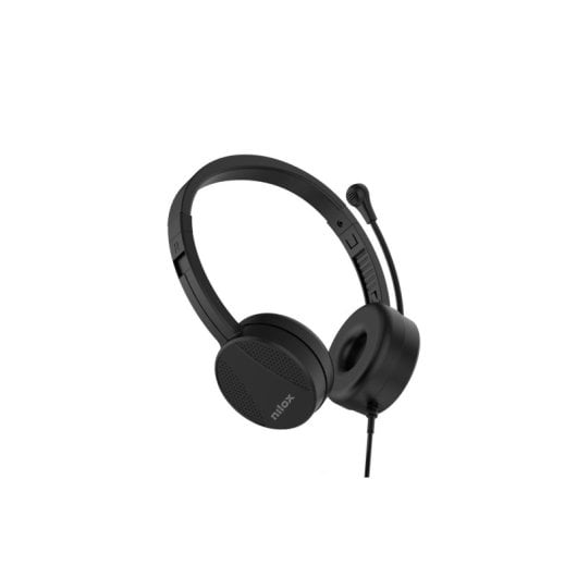 Auriculares Nilox NXAUSB01 con cable USB, Cancelación de Ruido, Micrófono y Plegables Negros