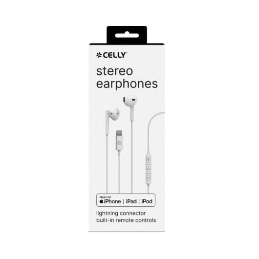 Auriculares Celly UP900 con cable Conector Lightning In-ear con Microfono Blanco