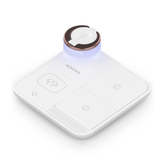 Cargador inalámbrico AISENS ASCH-15W4WC061-W 15W 4 en 1 para móvil, Apple Watch y auriculares blanco
