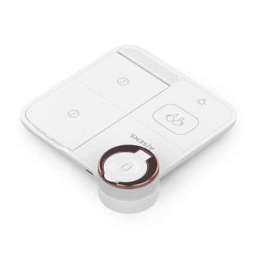 Cargador inalámbrico AISENS ASCH-15W4WC061-W 15W 4 en 1 para móvil, Apple Watch y auriculares blanco