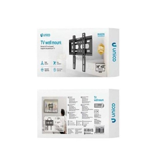 Apple Soporte de Pared Ajustable para TV 14 a 43" VESA 75x75 a 200x200 Max 25Kg Negro Hierro