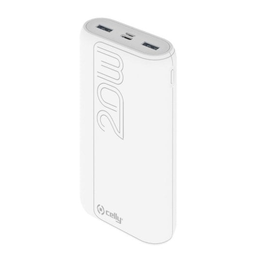 Batería externa Celly PBPD20000EVOWH 20000 mAh 3 dispositivos Power Delivery 20 W Blanca