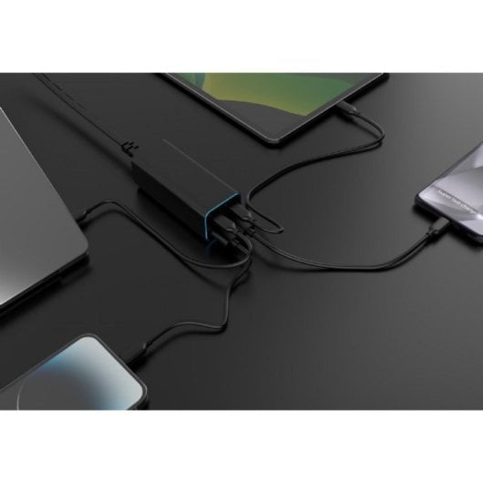 Fuente de Alimentación Gembird 100W GaN Power Delivery TA-UC-2A2C-PD100-01-BK Carga rápida USB-C y USB-A Protecciones avanzadas
