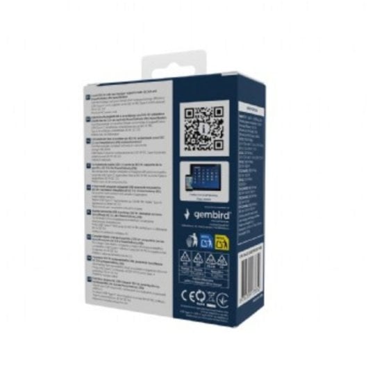 Fuente de Alimentación Gembird 100W GaN Power Delivery TA-UC-2A2C-PD100-01-BK Carga rápida USB-C y USB-A Protecciones avanzadas