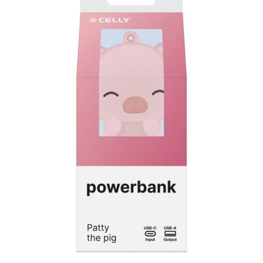 Powerbank Celly PBPIG 2600 mAh 10 W Lithium-Polymer USB Type-C Pink