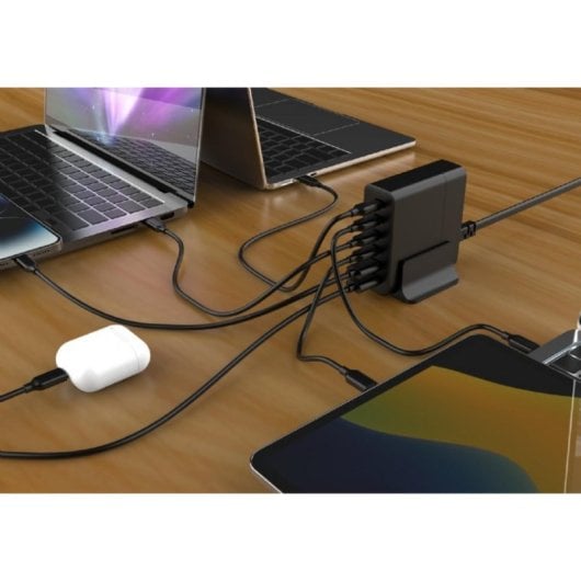 USB Ladegerät Gembird TA-UC-2A4C-PD75-01-BK 75W GaN Schnellladung 6 Ports Schwarz