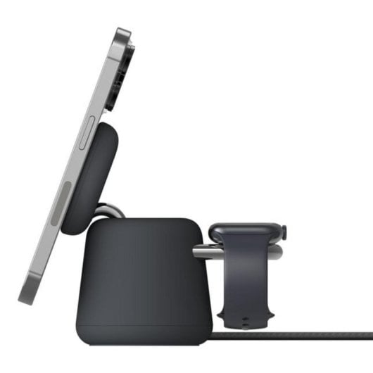 Caricatore wireless Belkin BoostCharge Pro 15W 2-in-1 Qi2 magnetico con base magnetica, alimentatore 27W, 2 dispositivi, USB-C, 1,5 m, Charcoal
