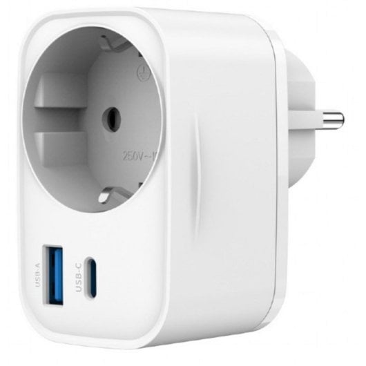 Cargador universal Gembird TA-ACPDQC20-01-W 3680W USB-C PD 20W + USB-A QC 3.0 18W carga rápida blanco