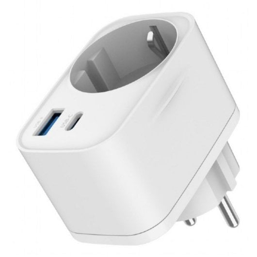 Cargador universal Gembird TA-ACPDQC20-01-W 3680W USB-C PD 20W + USB-A QC 3.0 18W carga rápida blanco