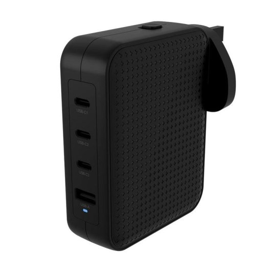 Chargeur GaN Hyper HJ1001BKWWGL 140 W 3 USB-C + 1 USB-A PD 3.1 PPS Multidispositif Noir