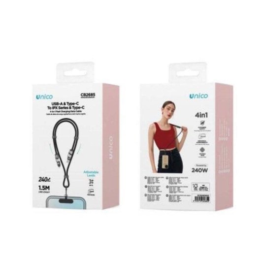 Ladekabel Apple 1,5 m 240 W USB-C Lightning geflochten Schwarz