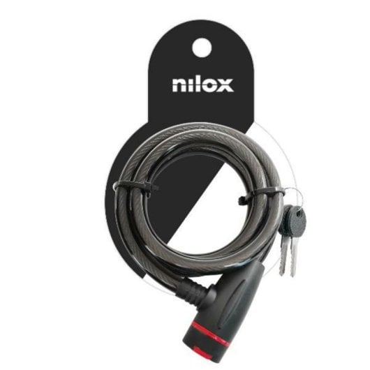 Lucchetto Nilox NXPLCABLELOCK acciaio inox 1,3 m nero flessibile per bici e monopattini