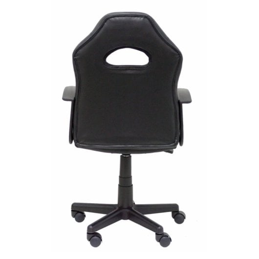 Silla gaming juvenil Mohedas negra y roja con respaldo y asiento acolchados, altura regulable y base giratoria